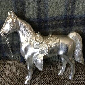 Vintage Metal Horse - Collectible Horse - Silver Metal Horse - Carnival Piece ?